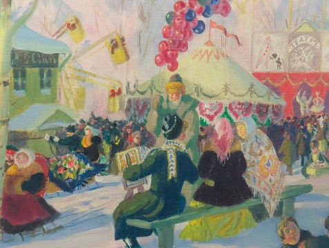 Картина «Гулянье» стала центром выставки работ Бориса Кустодиева