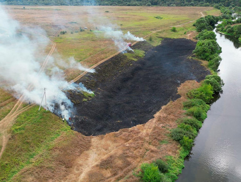 Пожар на берегу реки Протвы в Боровском районе ликвидировали