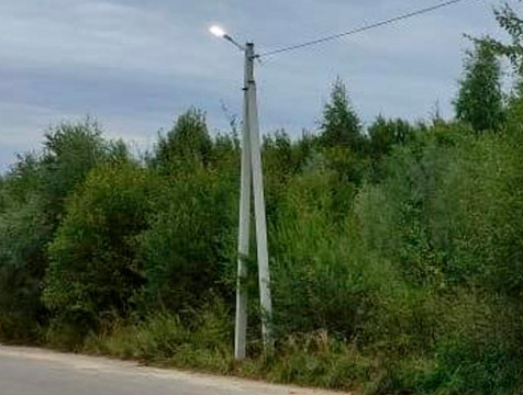 8 уличных фонарей установили в калужском поселке Молодежный