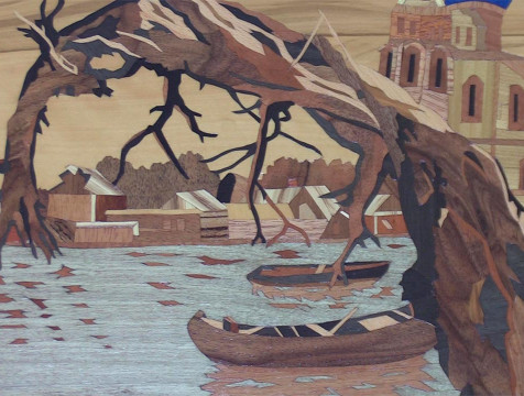 Картины из дерева представил Евгений Кондратюк в Медыни