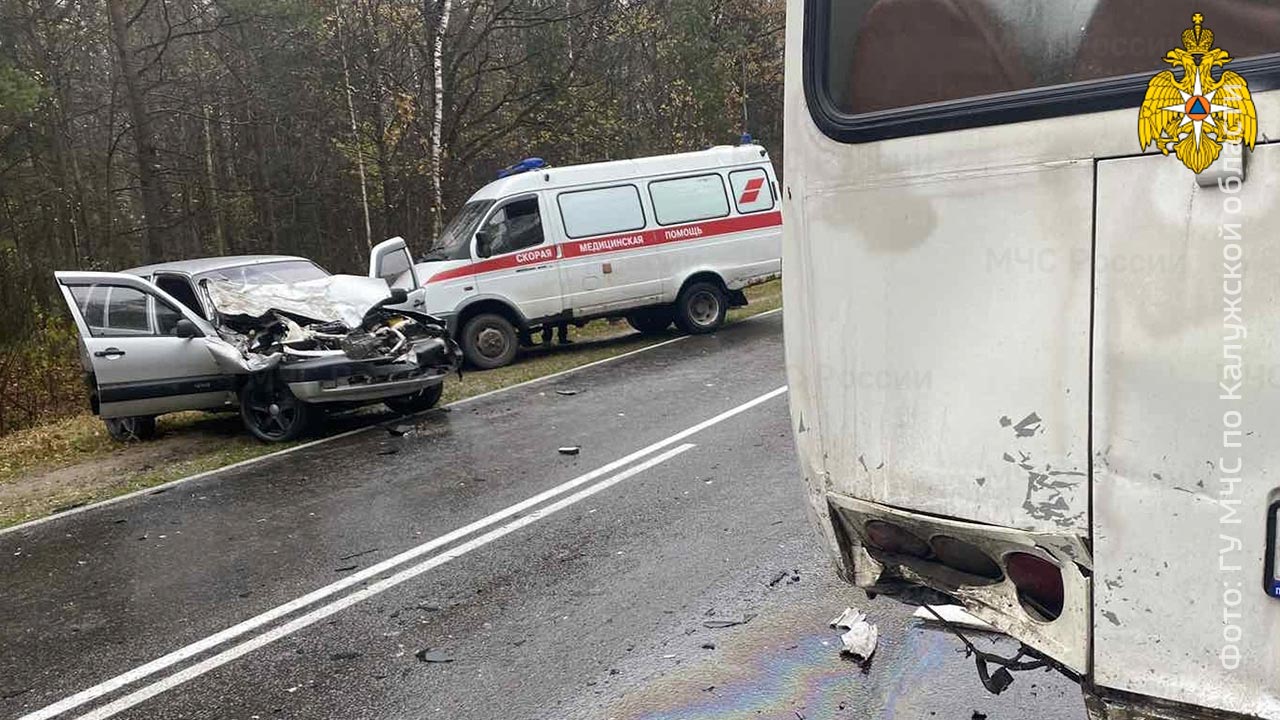 Два человека пострадали при ДТП с рейсовым автобусом в Людиновском районе