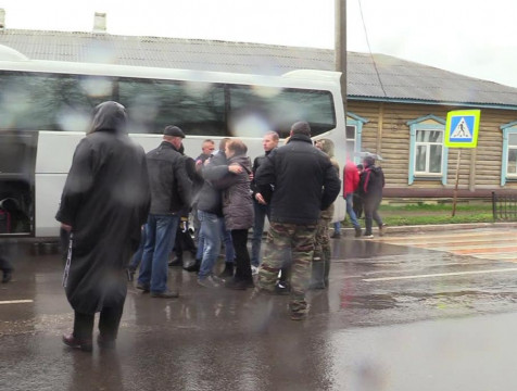 Группа мобилизованных козельчан отправилась в учебный центр Ногинска