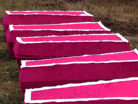 Церемония перезахоронения останков 6 советских воинов состоялась в Козельске