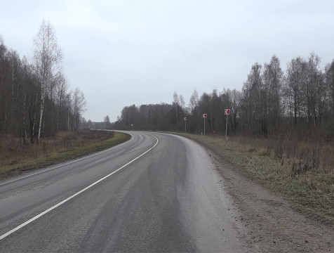 Ремонт дороги завершается в деревне Гусево Медынского района
