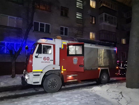 Сразу два пожара произошло в Обнинске вечером 15 января