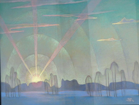 Картины художника-космиста Бориса Смирнова-Русецкого представили в музее космонавтики
