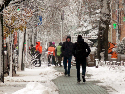 Выпавший 23 ноября в Калуге снег быстро не растает