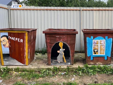 Художник расписал мусорные контейнеры в Боровске