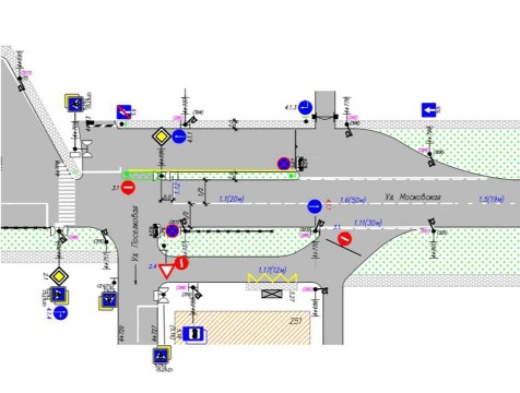 В Калуге изменили движение на перекрестке улиц Московской и Поселковой